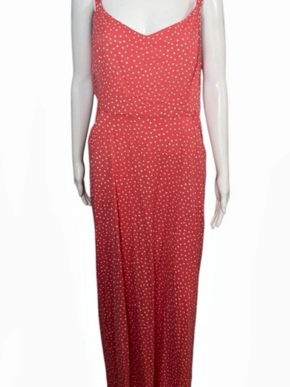 NWT 41 Hawthorn Beatriz Coral Polka Dot Maxi Dress Size M Pockets